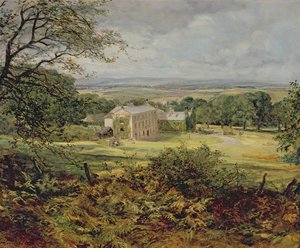 19世紀の家のあるイギリスの風景 作： Heywood Hardy
