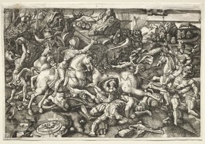 騎手同士の戦闘、1523年。 作： Hieronymous Hopfer