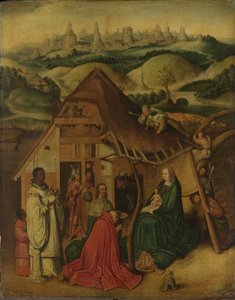 17世紀初頭の東方の三博士の崇拝（オークパネルに油彩） 作： Hieronymus (after) Bosch