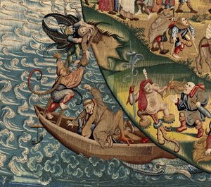 ヒエロニムス・ボスの作品に着想を得たタペストリー、1560年頃（金、銀、絹、羊毛）
