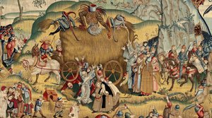 ヒエロニムス・ボスの作品に着想を得たタペストリー、1560年頃（金、銀、絹、羊毛）