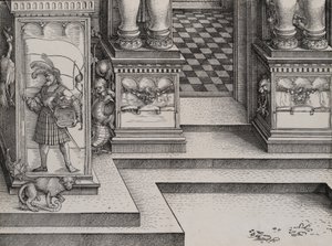 右の門への入り口の下部、Die Porten des Adels、およびアウター リー...、1515 年。 作： Hieronymus Andreae
