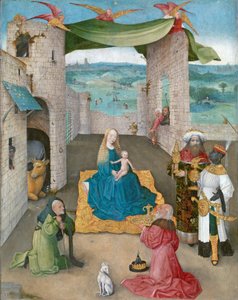 賢者の礼拝、1475年頃（オークの油と金） 作： Hieronymus Bosch