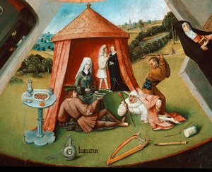 ザ・ラスト七つの大罪の表』の詳細（木に油彩 作： Hieronymus Bosch