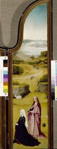エピファニーのトリプティク、ローマの聖アグネスと寄贈者（油彩・パネル