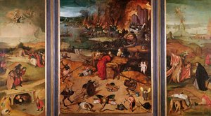 聖アントニウスの誘惑の三連祭壇画 作： Hieronymus Bosch