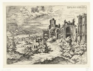 日の出のパラティーノの眺め Rvinarvm palatii maioris (...) (オブジェクトのタイトル) ローマの遺跡（シリーズタイトル）