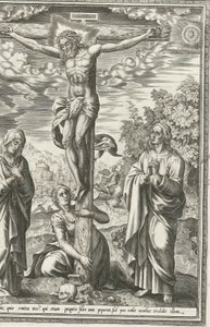 マリア、洗礼者ヨハネ、マグダラのマリアとの磔刑 作： Hieronymus Cock