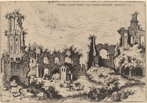 セプティゾニウムのあるパラティーノの遺跡 作： Hieronymus Cock