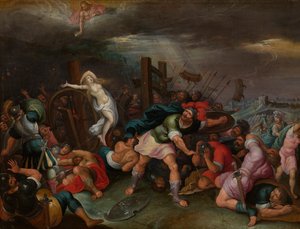 アレクサンドリアの聖カタリナの殉教（パネルに油彩） 作： Hieronymus II Francken