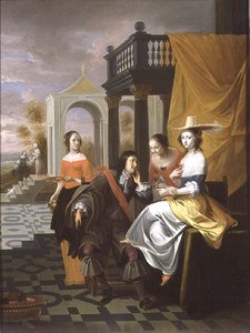 紳士が法廷に支払う1661（パネル） 作： Hieronymus Janssens