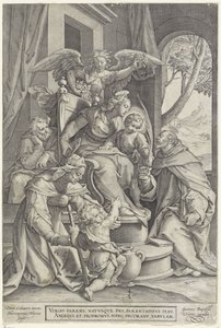 エリザベスと洗礼者ヨハネとの聖家族、デニスカルヴァート後、1563年-1611年前 作： Hieronymus or Jerome Wierix
