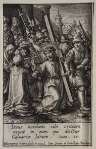 情熱：十字架を運ぶキリスト。 作： Hieronymus or Jerome Wierix