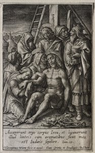 情熱：十字架からの堆積。 作： Hieronymus or Jerome Wierix