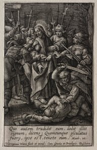 情熱：キリストの裏切り。 作： Hieronymus or Jerome Wierix