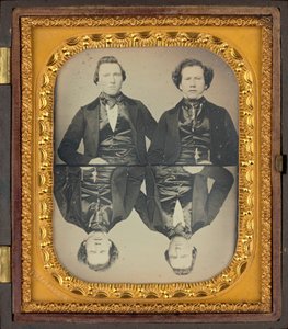 二人の男の肖像,c.1850年（写真） 作： ヒギンズ