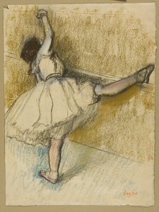 バーでストレッチするダンサー 作： Hilaire Germain Edgar Degas