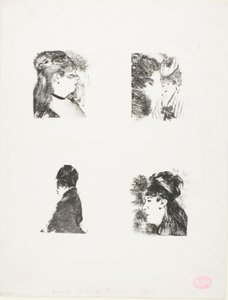 女性4人の首 作： Hilaire Germain Edgar Degas