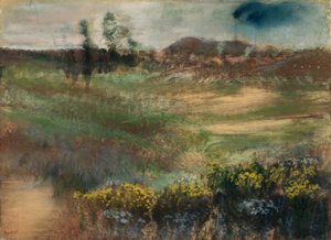 煙突のある風景 作： Hilaire Germain Edgar Degas