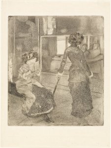 ルーブル美術館のメアリー・カサットエトルリアの回廊 作： Hilaire Germain Edgar Degas