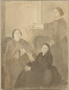 ミシェル・ミュッソン夫人と娘のエステルとデジレ 作： Hilaire Germain Edgar Degas