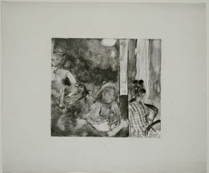 夕暮れのカフェのテラスの女性たち 作： Hilaire Germain Edgar Degas