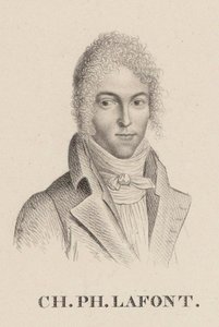 ヴァイオリン奏者で作曲家のシャルル・フィリップ・ラフォンの肖像（1781～1839年）。 作： Hilaire Ledru
