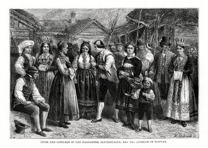 ノルウェーのタイプと衣装、1879年。