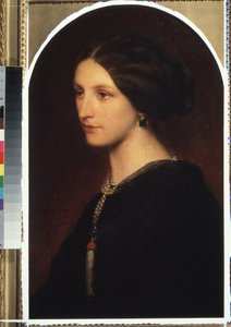 「ソフィー・シュヴァロフ伯爵夫人の肖像（シュヴァロフまたはシュヴァロフ）」若い貴族の肖像、首に真珠のネックレス。 Paul Hippolyte Delaroche (1797-1856) による絵画 1853 モスクワ、プーシキン美術館 作： Hippolyte Delaroche