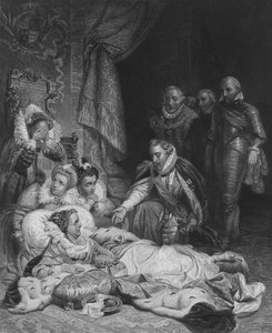 エリザベス女王の死（彫刻 作： Hippolyte Delaroche