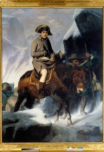 1800年にサンベルナール号を渡るナポレオン・ボナパルト（1769-1821）の肖像 ポール・ドラロッシュ（1797-1856）による絵画。1848.薄暗い。2.22 X 2.89 m. - 1800年にサン・ベルナール川を渡るナポレオン・ボナパルト（1769-1821）の肖像。ポール・ドラロッシュの絵画（179