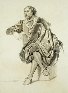 ピーター・ポール・ルーベンス（1577-1640）の肖像画のための習作（鉛筆・木炭・紙）