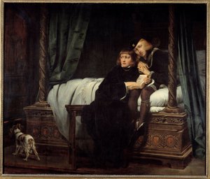 エドワードの子供たち（1483年）。イングランドのエドワード4世(1442-1483)の子供たちの肖像。イングランド小王エドワード5世（1470-1483）とヨーク公リチャード（またはシュルーズベリー公リチャード 作： Paul Delaroche