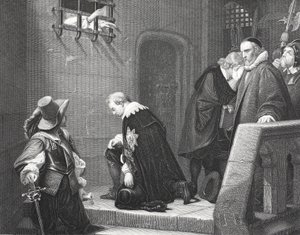 実行に向かう途中のストラフォード卿、AHペインによって刻まれた 作： Hippolyte Delaroche