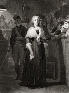 1793年10月14日、革命裁判所の前のマリーアントワネット、ウィリアムフレンチの彫刻（c.1815-98） 作： Hippolyte Delaroche