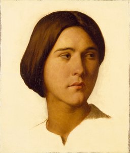若い女性の頭、1840年代 作： Hippolyte Jean Flandrin