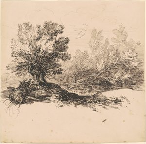 小川のほとりのポラード ウィロー 作： Hippolyte Lalaisse
