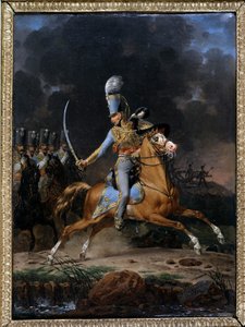 ド・ユサール大佐 1815-1816年頃。ルコントによる絵画（1816年）。コレクション「往年の兵士たち」よりパリ 作： Hippolyte Lecomte