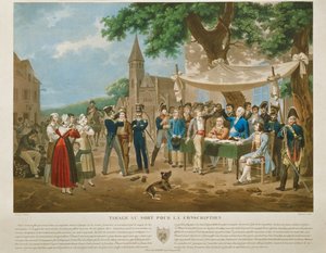 ルコント後のエングレーヴィング：くじを引く徴兵たち（エングレーヴィング）