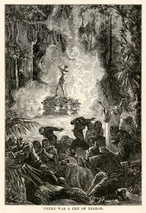 ジュール・ヴェルヌ（1828-1905）の『八日目の世界一周』（Adolphe François Pannemaker（1822-1900）のエングレーヴィング）から「恐怖の叫び」があった。