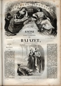ジャン・ラシーヌの「三幕の悲劇」（Bajazet tragedie en cinq actes de Jean Racine） ポーケが挿絵を描き、エミール・ド・ラ・ベドリエールが告知した「ジャン・ラシーヌの作品集」の中の版画 - 1851年