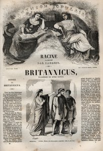 Britannicus tragedie en cinq actes - Oeuvres de Jean Racine（ジャン・ラシーヌの作品集）のエングレーヴィング（ポーケによる挿絵とエミール・ド・ラ・ベドリエールによる告知） - 1851年