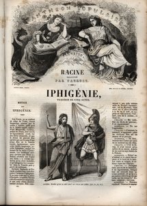 ジャン・ラシーヌの悲劇「イフィゲニー」 - ポーケが挿絵を描き、エミール・ド・ラ・ベドリエールが告知した「ジャン・ラシーヌの作品集」の版画 - 1851年