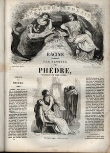 ジャン・ラシーヌの「Phedre」（1639-1699年、ポーケが絵を描き、エミール・ド・ラ・ベドリエールが告知した「ジャン・ラシーヌ作品集」に掲載された版画） - 1851年