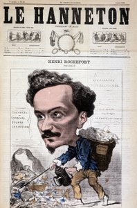 フランスのジャーナリスト、作家、政治家であるHenri Rochefort（1831-1913）の漫画。6月4日のLe Hannetonにて 作： Hippolyte Mailly