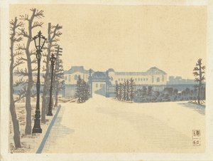 赤坂離宮 赤坂パレス（オブジェのタイトル） 東京の思い出（連載タイトル） 東京懐古図会（連載タイトル） 作： Hiratsuka Un