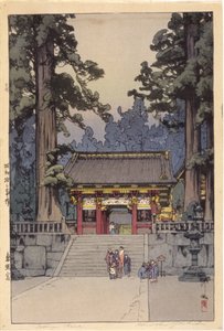 東照湯神社（錦絵） 作： Hiroshi Yoshida