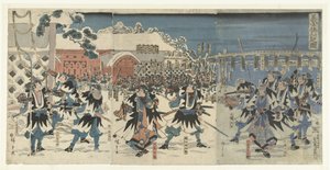 忠実なリーダーのないサムライの復讐 義士かたきうちの図 作： Hiroshige (I) , Utagawa