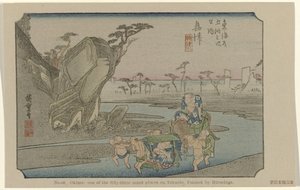 興津 第18位 興津：東海道五十三ヶ所の一つ 広重画（題名） 広重で東海道（連載タイトル） 広重の筆東海道 作： Hiroshige (I) , Utagawa