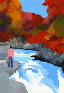 紅葉と川 作： Hiroyuki Izutsu